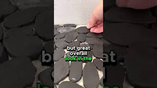 How to install pebble mosaic shower pan floor diy tiled tile tiling construction howto tools [upl. by Aikkin]