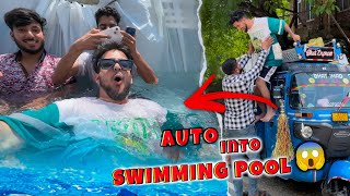 Auto ko swimming pool banadia😍 Going office in auto😀Maza agaya [upl. by Annaiek541]