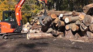 Hultdins SG260 Grapple on Kubota KX040 [upl. by Latsirk]