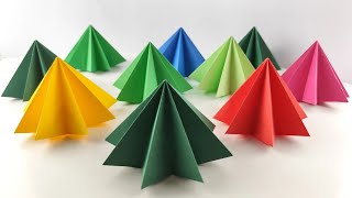 Weihnachtsbaum basteln Einfache Weihnachtsdeko basteln Origami Tannenbaum [upl. by Koressa442]