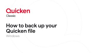 Quicken Classic for Windows  How to back up your Quicken file [upl. by Isia]