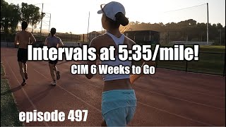 Intervals at 535mile marathon running marathontraining [upl. by Orteip968]