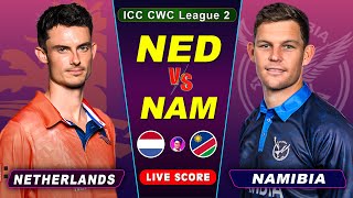 NETHERLANDS VS NAMIBIA CRICKET MATCH  ICC CWC League II  NED vs NAM  Live score amp Commentary Only [upl. by Thgiwed]