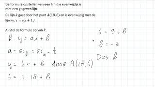 Lineaire formules  De formule opstellen van evenwijdige lijnen VWO wiskunde AC [upl. by Gretta]