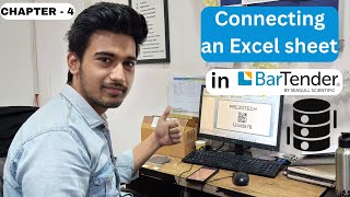 Connect Excel sheet in BarTender Software  Bartender me excel kaise link karen  How to link excel [upl. by Eimareg]