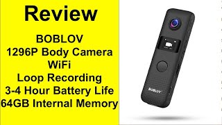 Review BOBLOV C18 1296P Mini Camera Body Camera [upl. by Yenettirb]