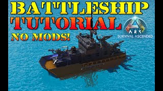 ASA  Small Battleship Motorboat Build Tutorial  No Mods [upl. by Ahsenyl]