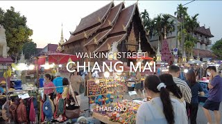 Chiang Mai Walking Street 2024 Night Market in Thailand Street View Walk [upl. by Allanson]