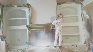 How Professionals Spray Paint Built In Cabinets using Cabinet Coat by Inslx [upl. by Einaled]