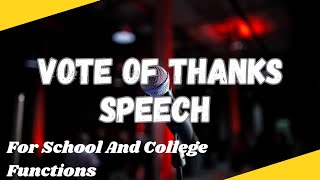 Vote Of Thanks For School Functions  anchoring script schoolbuzzinfo [upl. by Sheline]