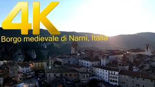 Città medievale di Narni vista drone 4kMedieval city of Narni 4k drone view [upl. by Eiveneg]