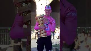 Still not over the Tadej Pogacar podium celebrations 🤩🏆 cycling giroditalia [upl. by Akilak680]