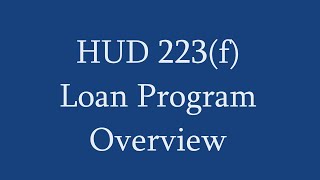 HUD 223f Loan Program Overview [upl. by Siouxie]