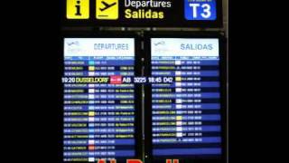 Málaga Airport announcement for flight AB 3225 to Düsseldorf 20120203 [upl. by Brodench]