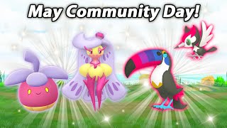 THE MAY COMMUNITY DAY IS BOUNSWEET AND PIKIPEK New May Community Day TEASER [upl. by Epuladaug]