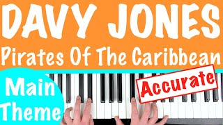 How to play DAVY JONES THEME  Pirates of the Caribbean Piano Tutorial [upl. by Niple]