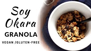 Vegan Soy Okara Granola GlutenFree 全素豆渣燕麥穀片無麵粉 [upl. by Ylyl]