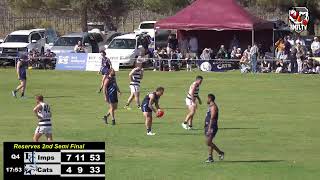 Reserves 2nd Semi Final  Imperials vs Coorong Cats [upl. by Polash]