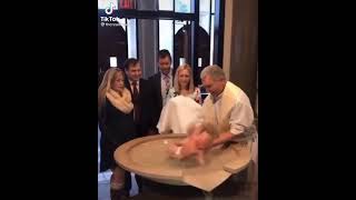 Priest Drops Baby During Baptism 😬 shorts [upl. by Bena624]