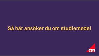 Ansöka om studiemedel för studier i Sverige [upl. by Casabonne480]