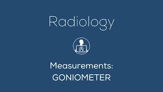 Radiology  Measurements Goniometer [upl. by Ayaet918]