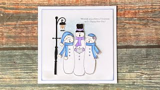 Easy stamped Christmas card using Gina K Snow Carolers [upl. by Nosnar299]