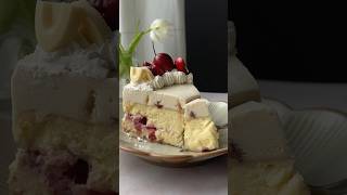 White chocolate cherry cheesecake baking cheesecake whitechocolate cherry [upl. by Gnoix]