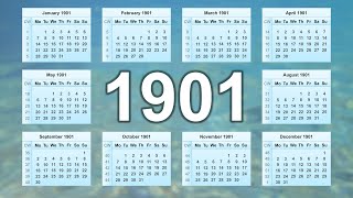 Calendar 1901 [upl. by Trueblood]