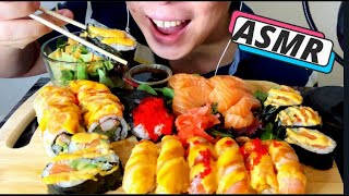 SUSHI MUKBANG ASSORTED SUSHIABURI SUSHITORCHED SUSHI ASMR mouth sounds  No talking [upl. by Gerdi]