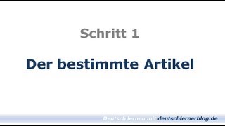 Deutsch lernen  Learn German Bestimmter Artikel  Deklination 01 [upl. by Naid282]