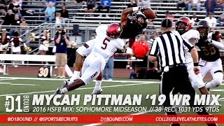 THE MAN CHILD Mycah Pittman Sophomore WR Highlights Oaks Christian 2019 Midseason Mix [upl. by Bergwall52]