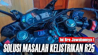 SOLUSI KELISTRIKAN YAMAHA R25 BERMASALAH  Motovlog Yamaha R25 [upl. by Rafiq]