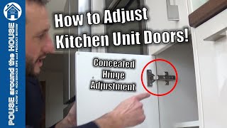 How to adjust a cabinet door hinge Kitchen unit door adjustment Adjust a concealed door hinge [upl. by Rafferty35]