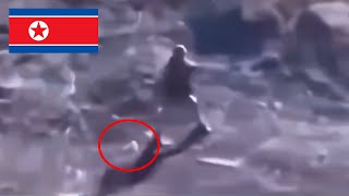 North Korean Soldier Knocks Down Drone But Then Walk Up To It And [upl. by Halona844]