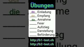 der die das  derdiedas  die Einladung der Empfang die Annahme die Feier der Aufstieg die Dar [upl. by Dagnah]