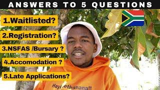 University Questions  Waitlisted Registration NSFASBursary  Late Applications [upl. by Aneekahs]