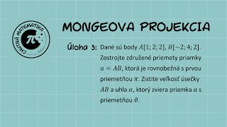 VŠ  Deskriptívna geometria  Mongeova projekcia  Úloha 3 [upl. by Tobe]