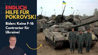 ENDLICH Hilfe für Pokrovsk Biden Keine F16 Contractor Ukraine Lagebericht 350 und QampA [upl. by Yanaj728]