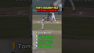 TOP 5 CRAZIEST BATTING STANCES baseball mlb baseballshorts [upl. by Kcirnek676]