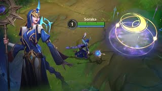 Stargazer Soraka Skin Gameplay  Wild Rift [upl. by Fauman]