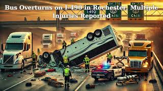 Bus Overturns on I490 in Rochester Multiple Injuries Reported [upl. by Rubma]