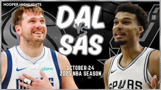 Dallas Mavericks vs San Antonio Spurs Full Game Highlights  Oct 24  2025 NBA Season [upl. by Kedezihclem509]