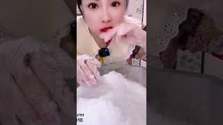 POWDERY ICE 💠 asmr powderyasmr powderycrunches powderyiceeating ice shavedice shavedice [upl. by Narton490]