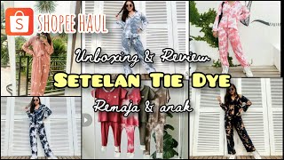 SHOPEE HAUL One Set Piyama Tie Dye  setelan tie dye untuk anak dan remaja bagus [upl. by Laws]