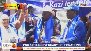 Raila Odinga arrives at the PNU 15th Anniversary Celebrations [upl. by Aicnelav]