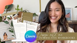 How to design a fillable PDF Workbook in Canva 2022  Aesthetically amp interactive Design Ideas [upl. by Ribaudo]