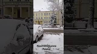 The 3rd day of snow after autumn at Grunwaldzka Bialogard Poland nov212024 [upl. by Leede155]