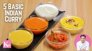 5 Veg Gravy Recipe  Basic Indian Curry Recipes  Kunal Kapur वेज ग्रेवी रेस्टौरंट जैसा All Purpose [upl. by Yeldarb]