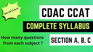 Complete Newly Updated Syllabus Of CDAC CCAT Exam  CDAC CCAT [upl. by Yrian]