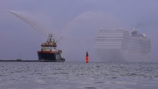 Exklusiv  Erstanlauf MSC Poesia  Rostock Warnemünde amp 3 fach Anlauf [upl. by Eelsha]